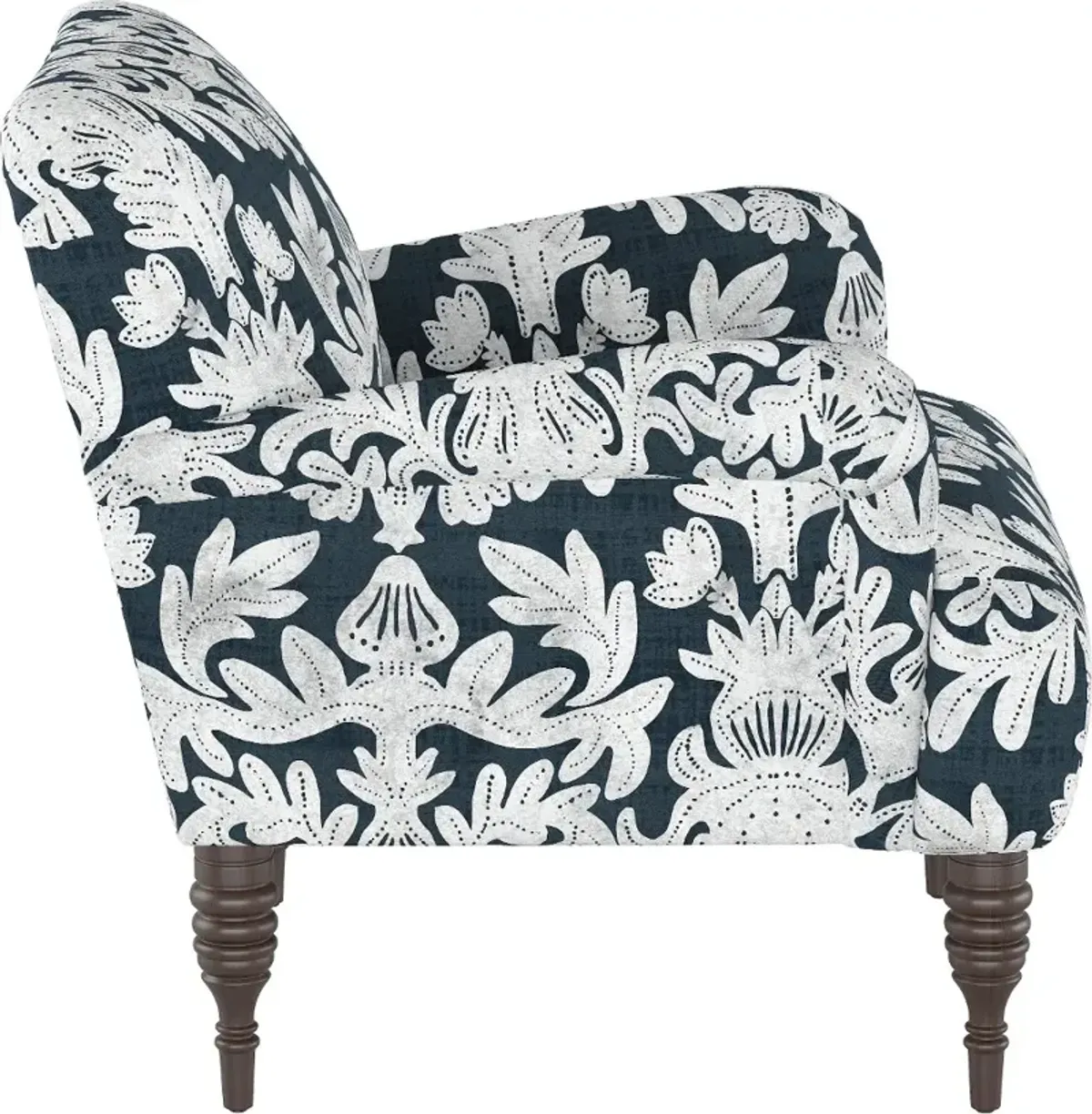 Cherrie Navy Floral Accent Chair - Skyline Furniture