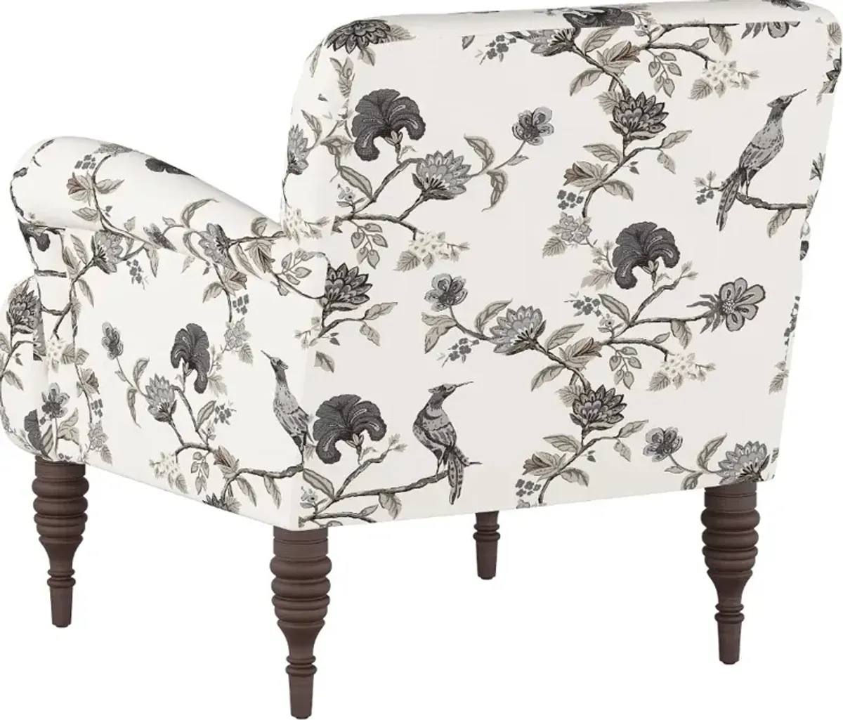 Cherrie Cream and Gray Floral Accent Chair - Skyline Furniture