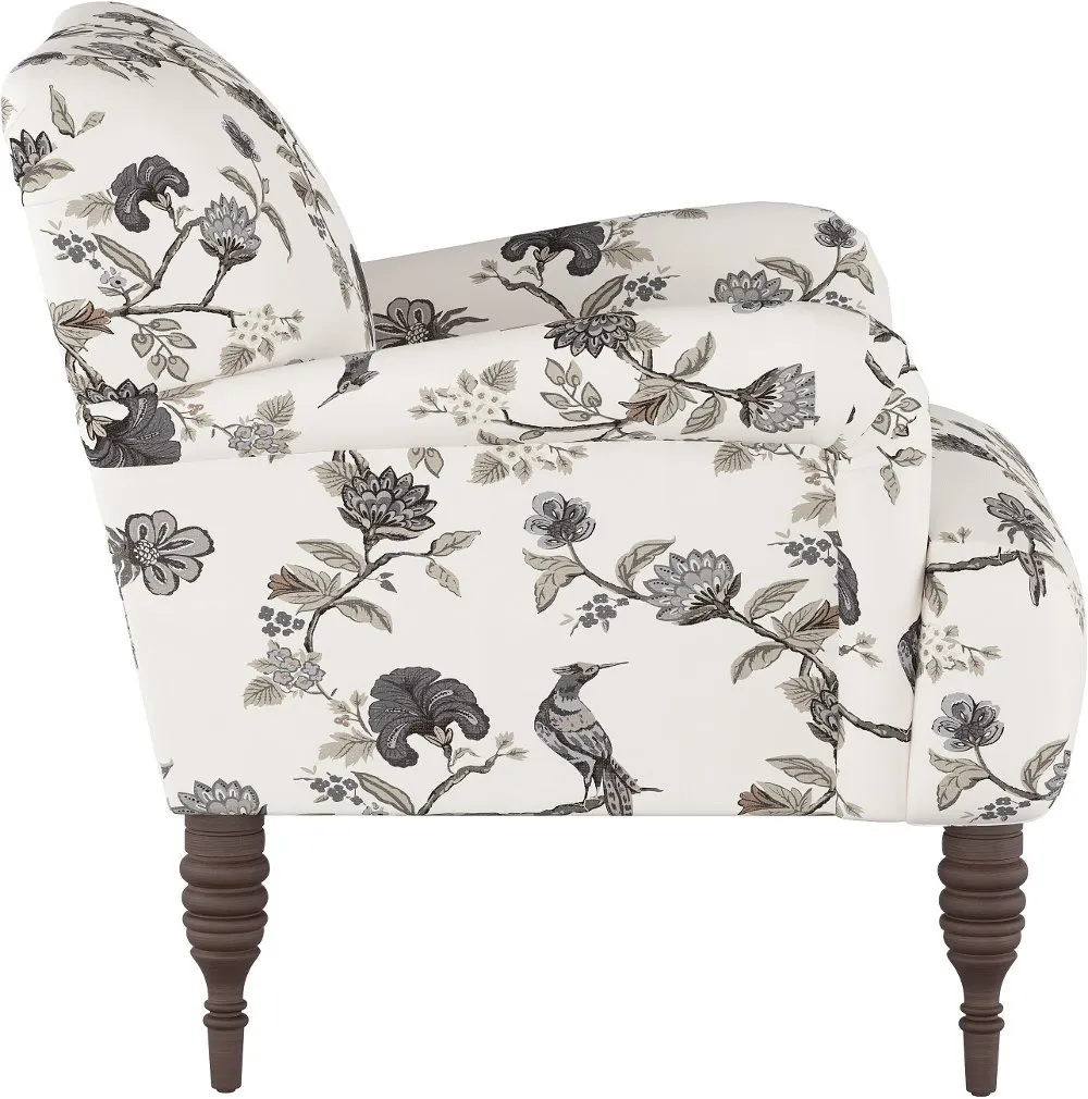 Cherrie Cream and Gray Floral Accent Chair - Skyline Furniture