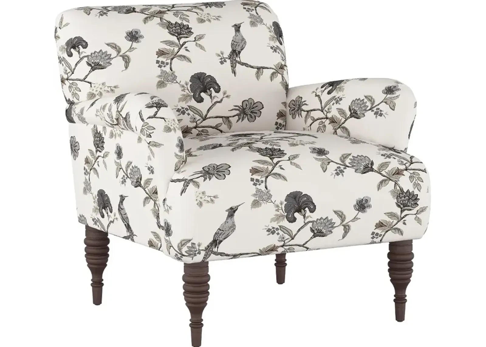 Cherrie Cream and Gray Floral Accent Chair - Skyline Furniture