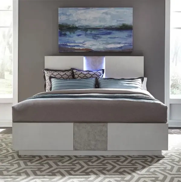Mirage White King Bed with LED Lighting