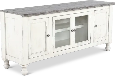 Stone Distressed White 68" TV Stand