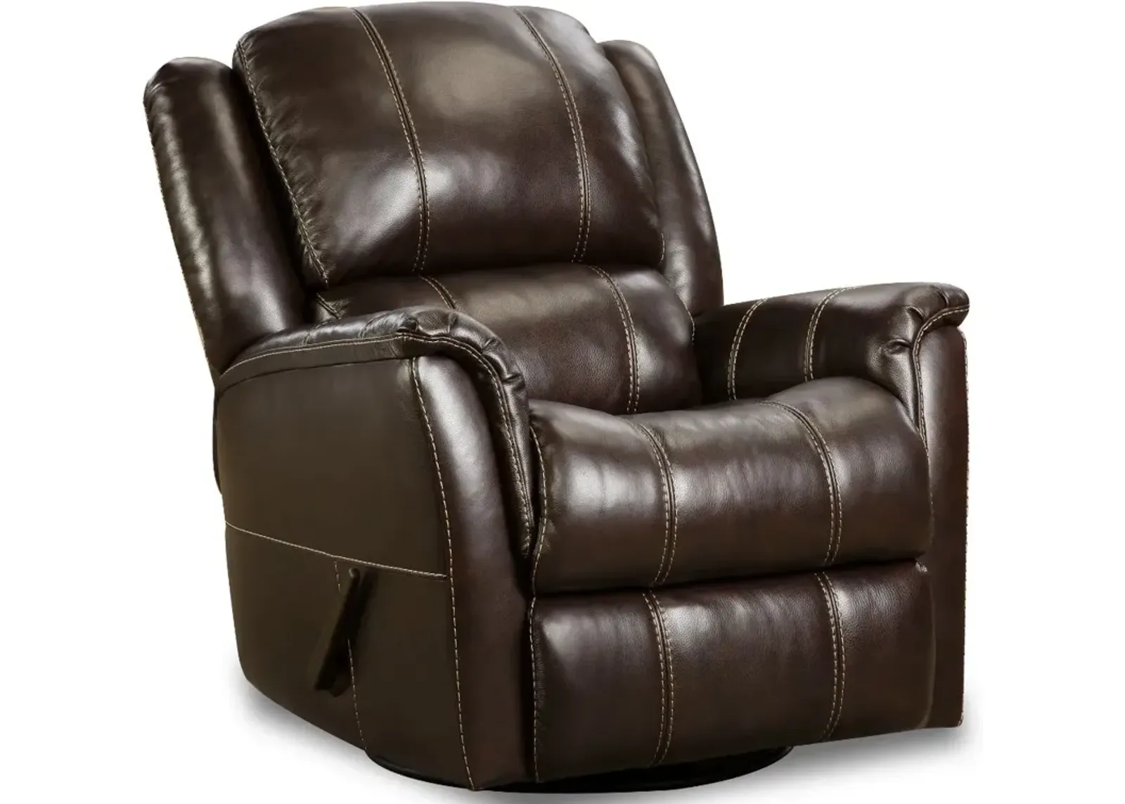 Nadi Walnut Leather-Match Swivel Glider Recliner