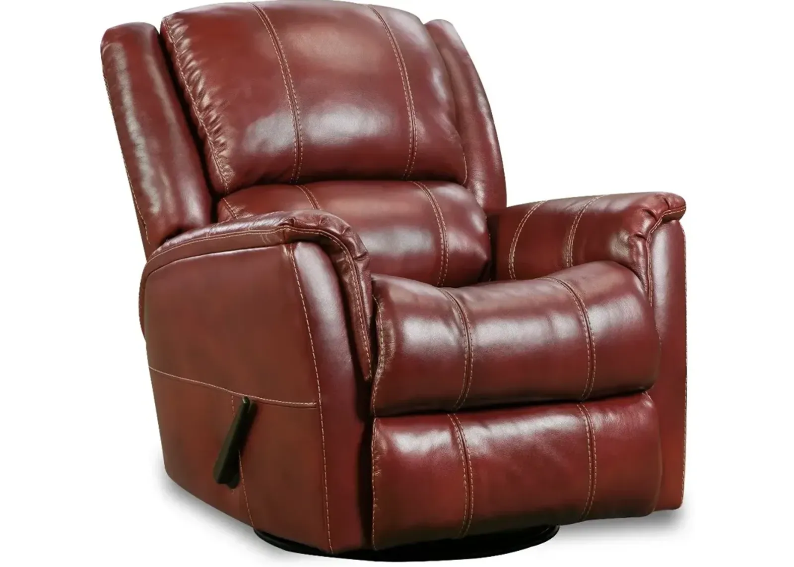 Nadi Red Leather-Match Swivel Glider Recliner