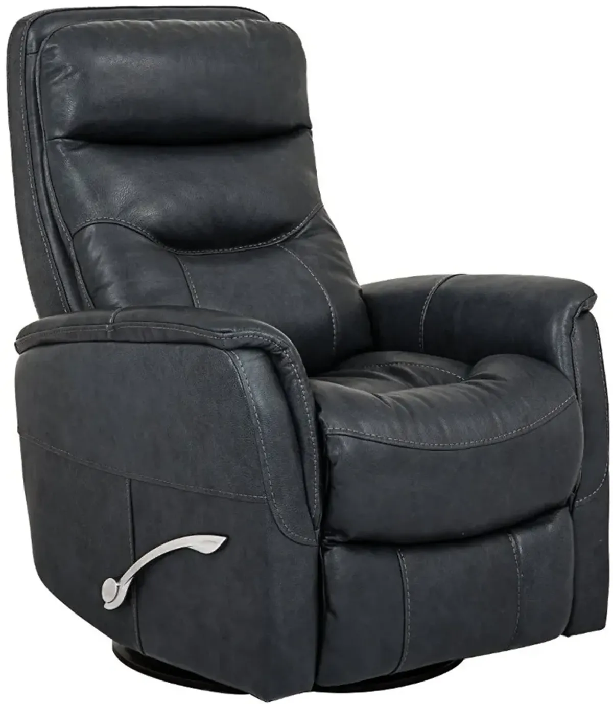 Slate Gray Leather-Match Swivel Glider Recliner