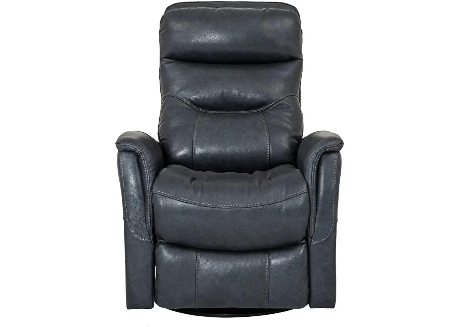 Slate Gray Leather-Match Swivel Glider Recliner