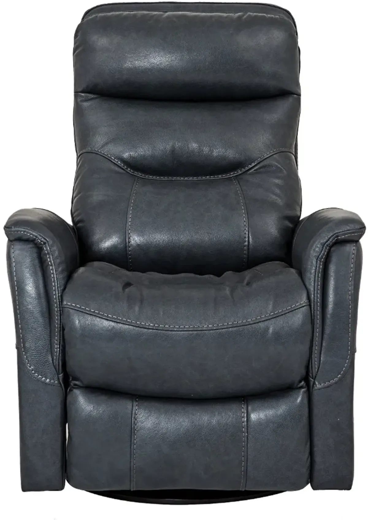 Slate Gray Leather-Match Swivel Glider Recliner