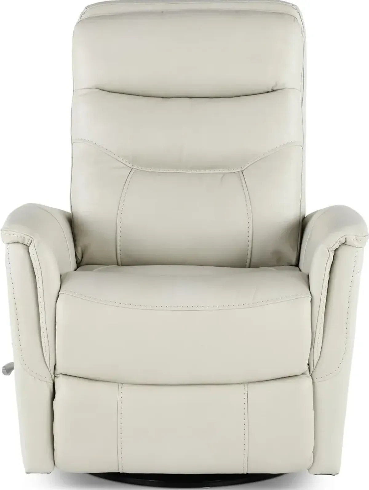 Ice White Leather-Match Swivel Glider Recliner