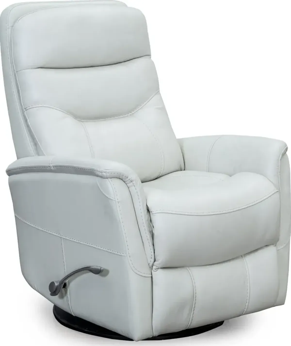 Ice White Leather-Match Swivel Glider Recliner