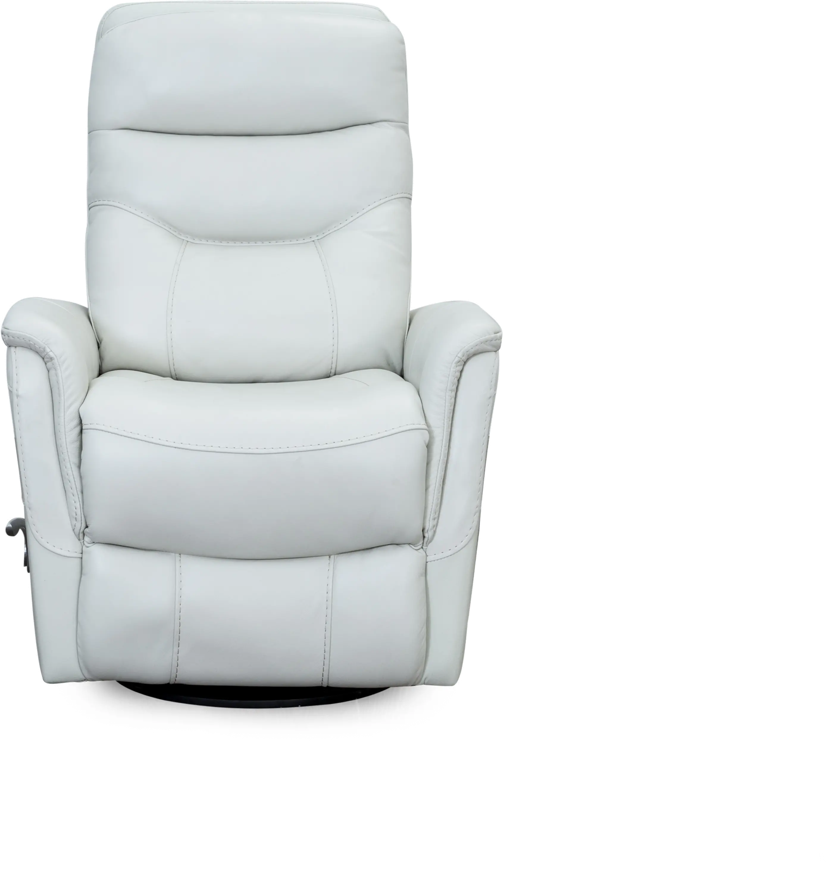 Ice White Leather-Match Swivel Glider Recliner