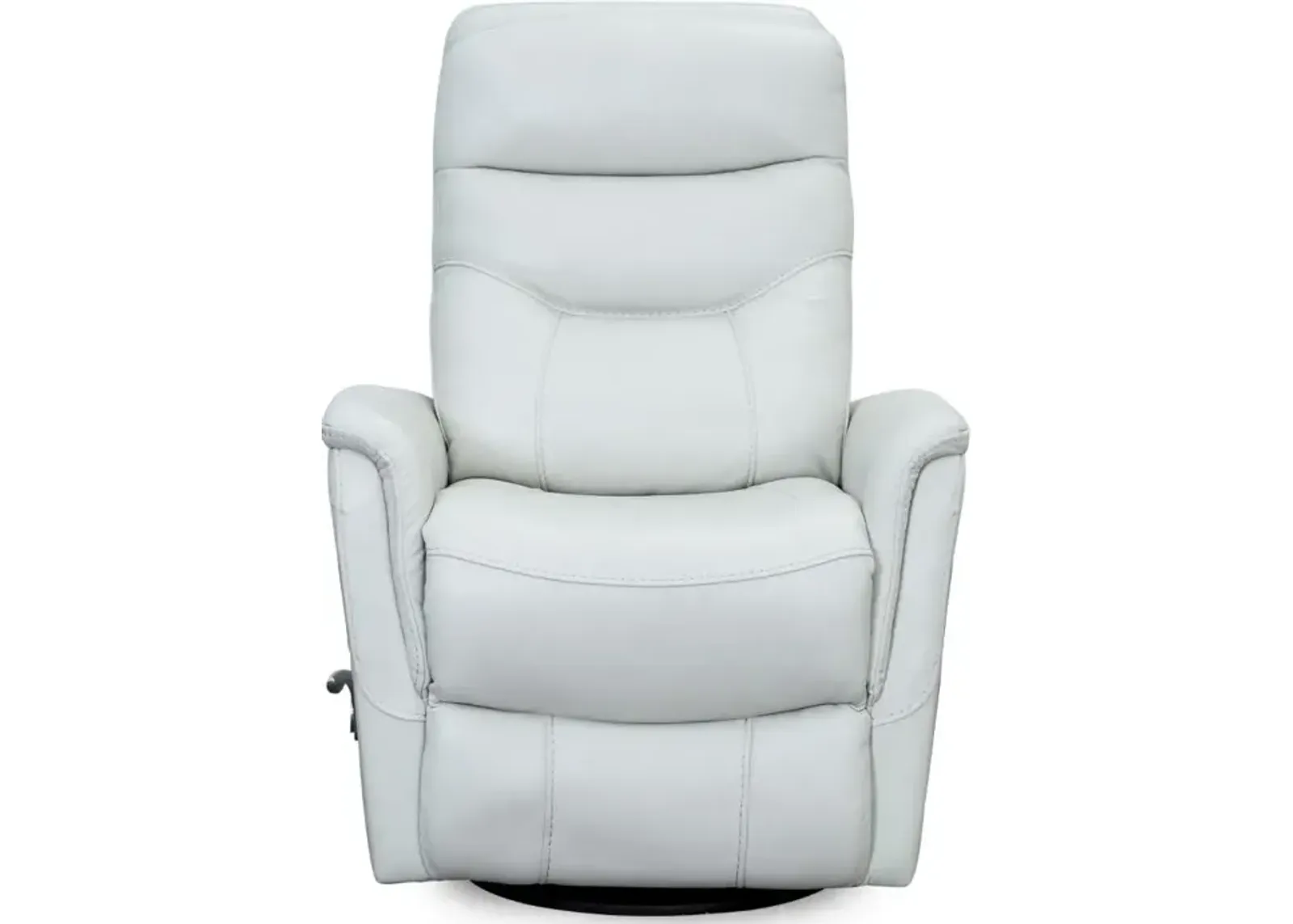 Ice White Leather-Match Swivel Glider Recliner