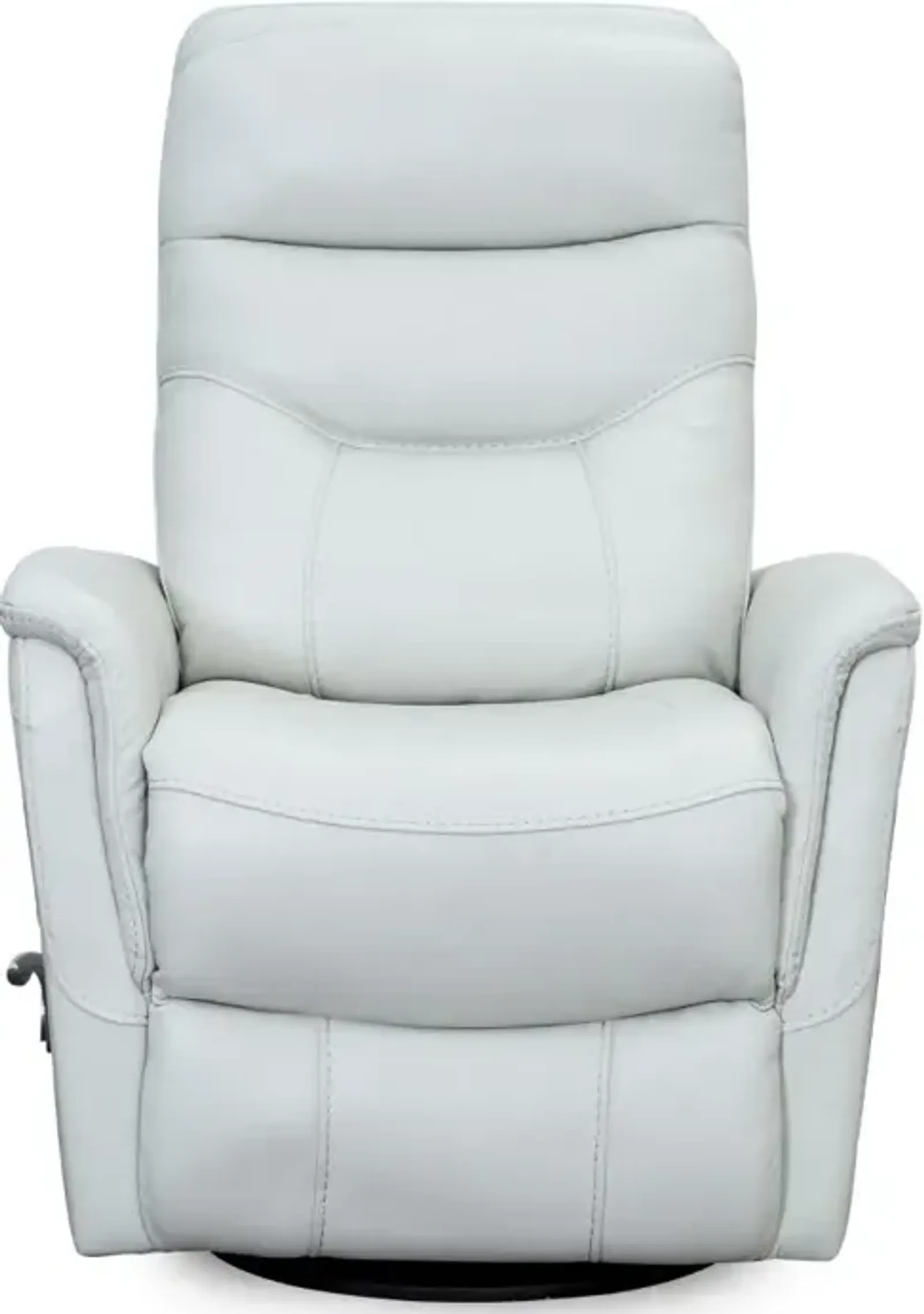 Ice White Leather-Match Swivel Glider Recliner