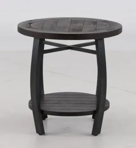 Homestead Tobacco Brown Round End Table