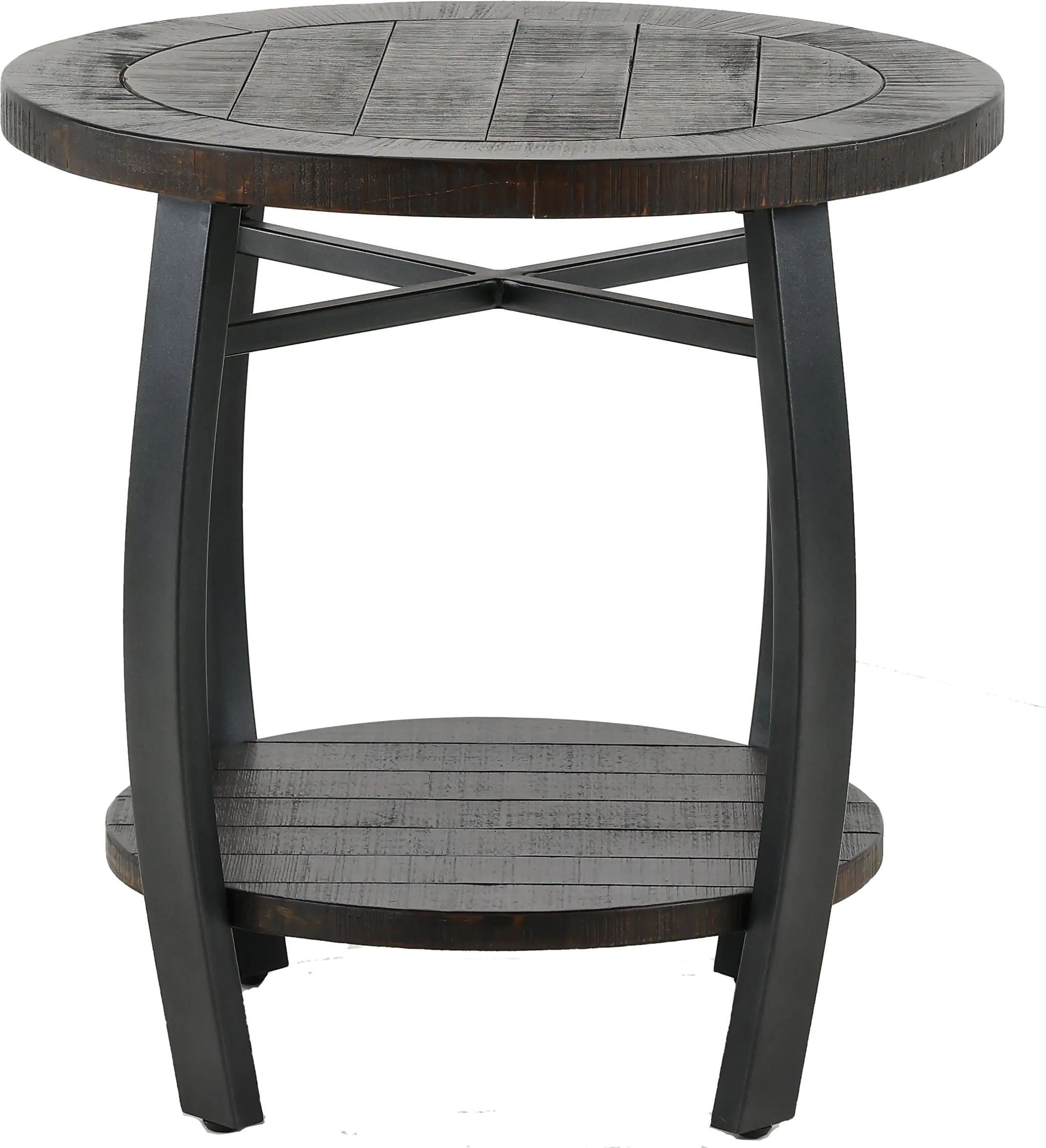 Homestead Tobacco Brown Round End Table