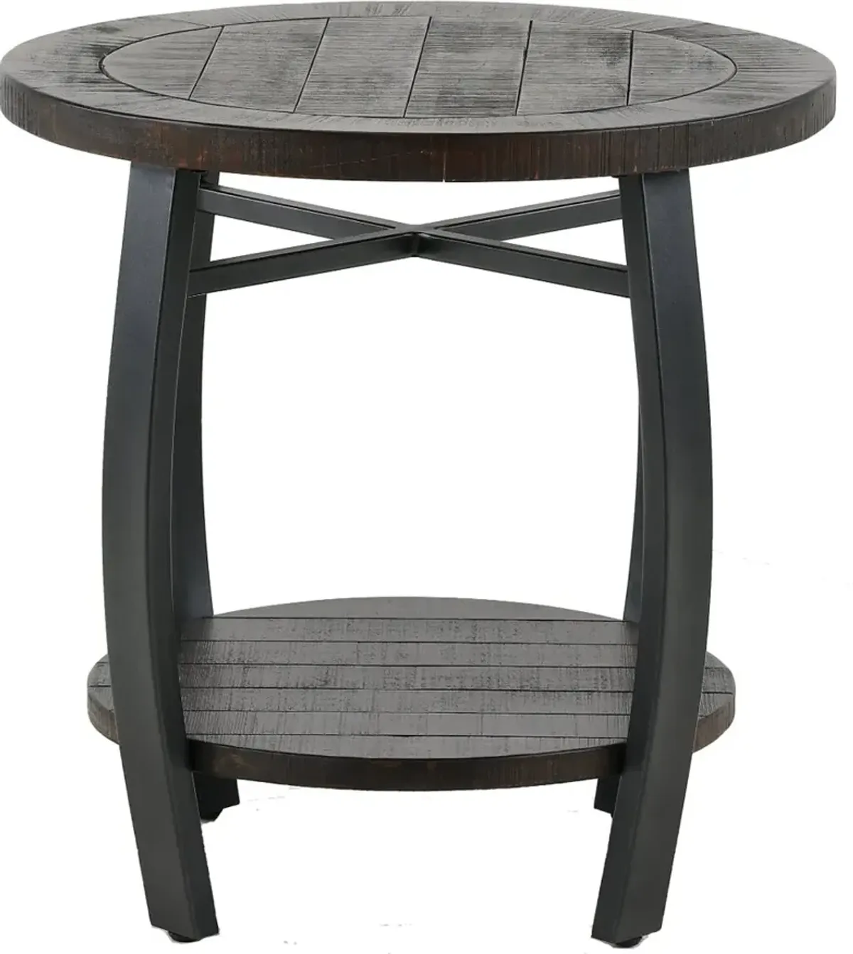 Homestead Tobacco Brown Round End Table