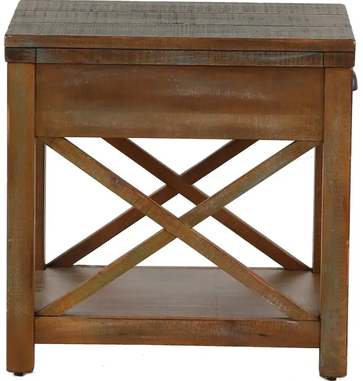 Durango Weathered Brown Chairside Table