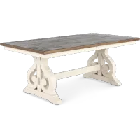 Drake White and Brown Trestle Dining Room Table