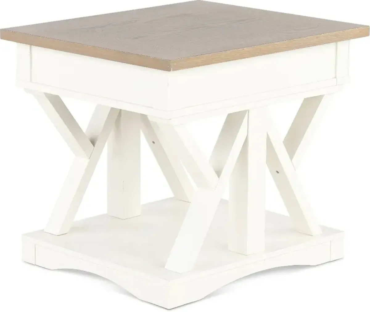 Amy Cotton White End Table