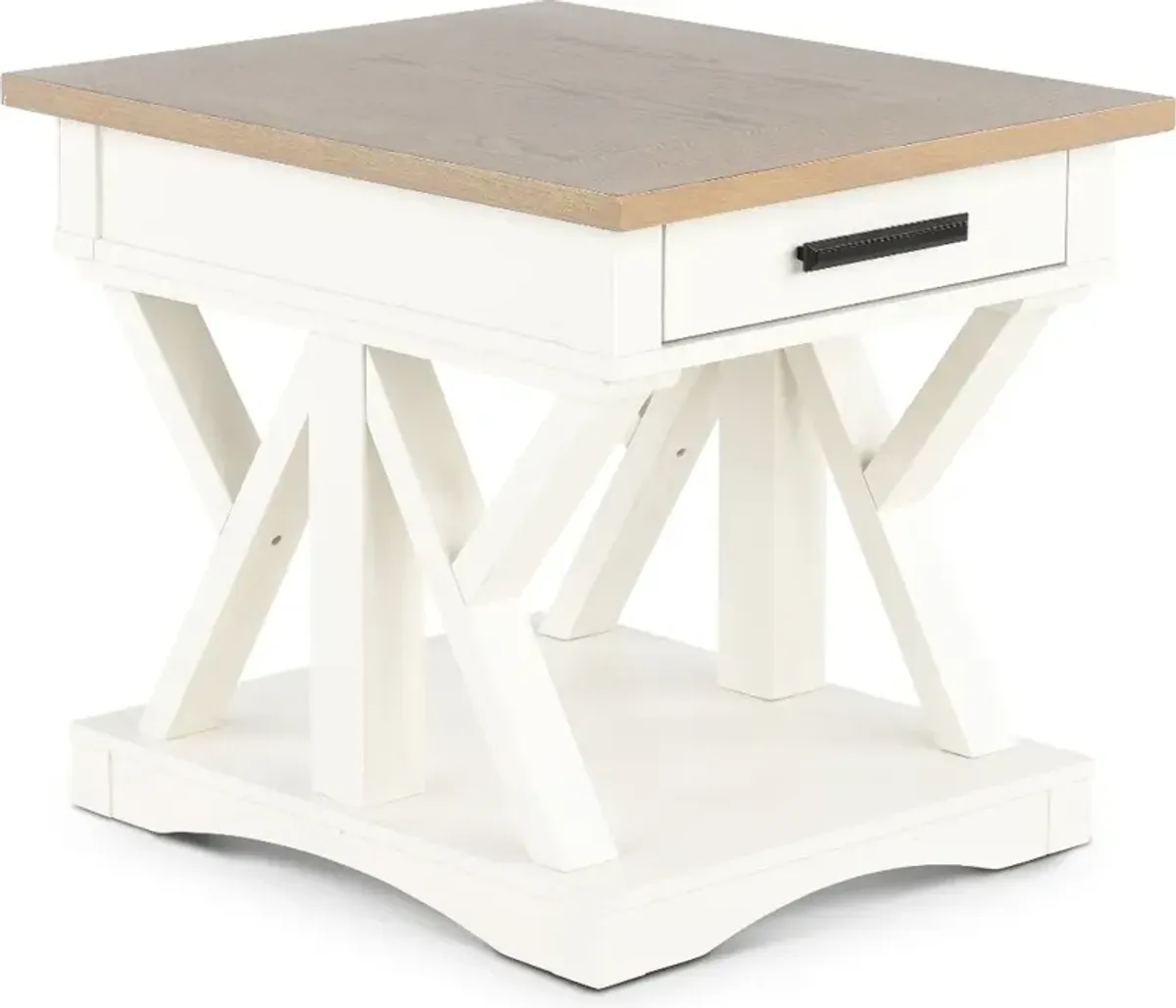 Amy Cotton White End Table