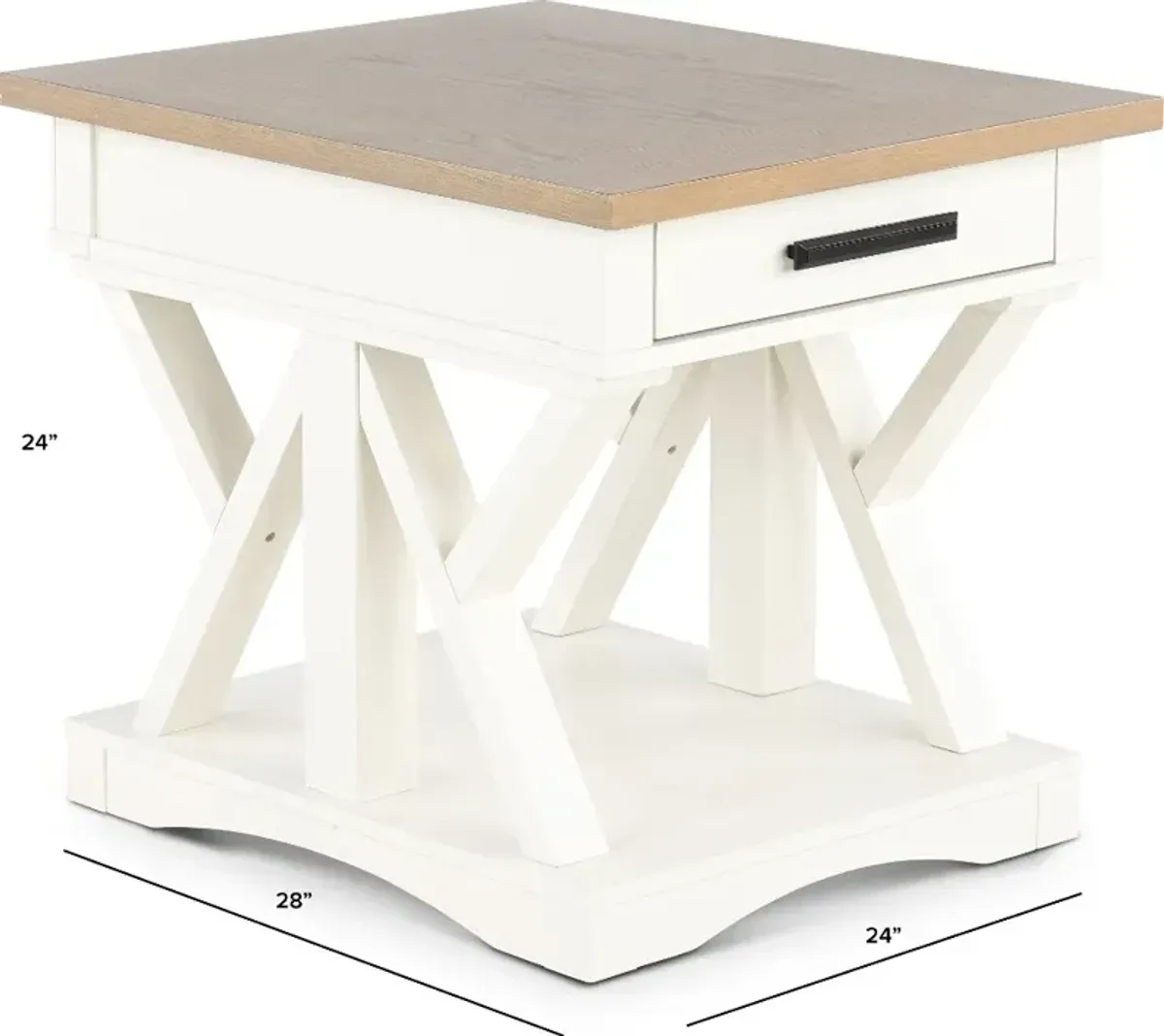 Amy Cotton White End Table