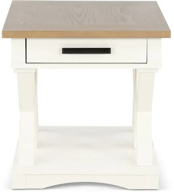 Amy Cotton White End Table