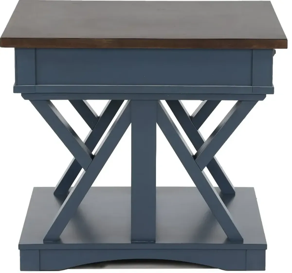 Amy Denim Blue End Table with Drawer