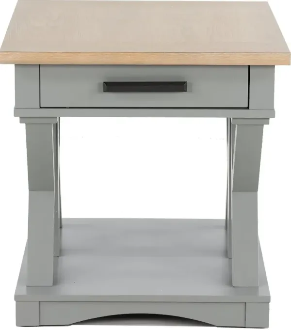Amy Dove Gray End Table with Drawer