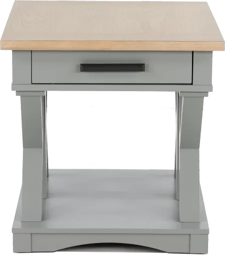 Amy Dove Gray End Table with Drawer