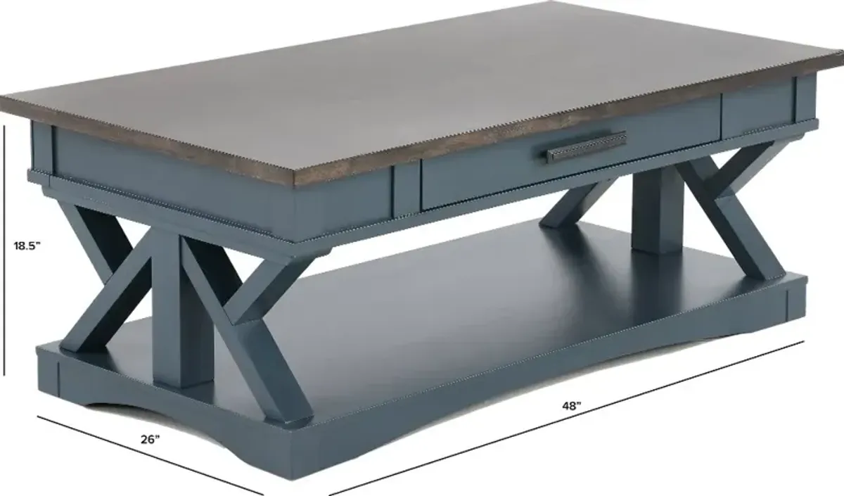 Amy Denim Blue Coffee Table