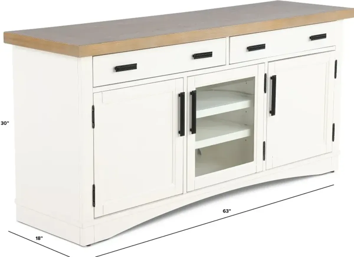 Amy Cotton White 63" TV Stand