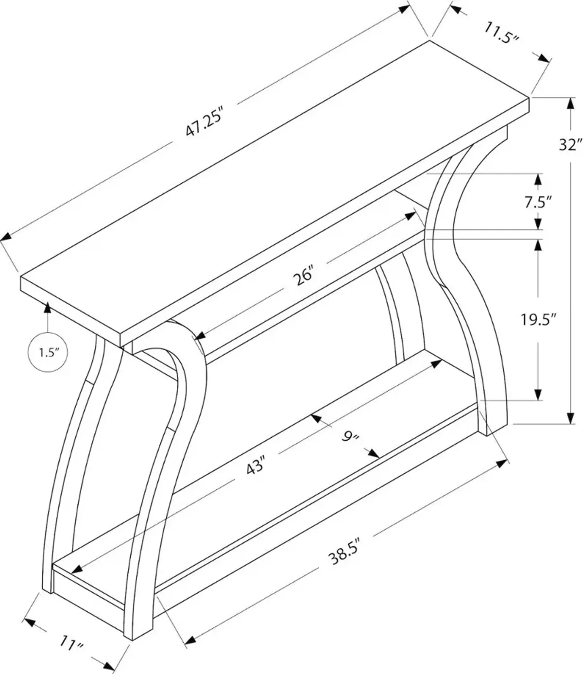 Hall Console Table - White