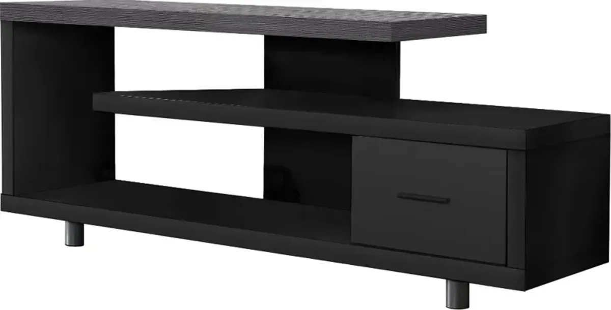 Modern Black and Gray 60 Inch TV Stand