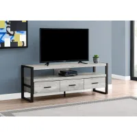 Modern Industrial Gray 3 Drawer TV Stand