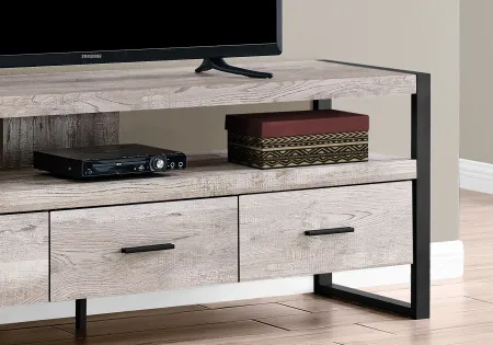 Industrial Taupe 3 Drawer TV Stand