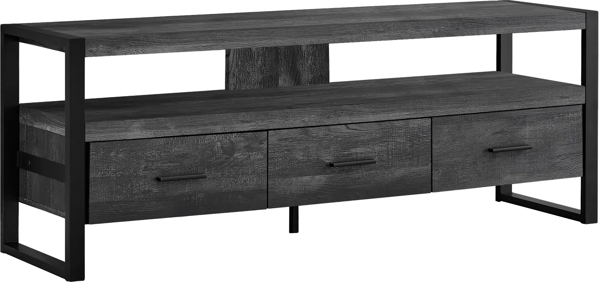 Industrial Black 3 Drawer TV Stand