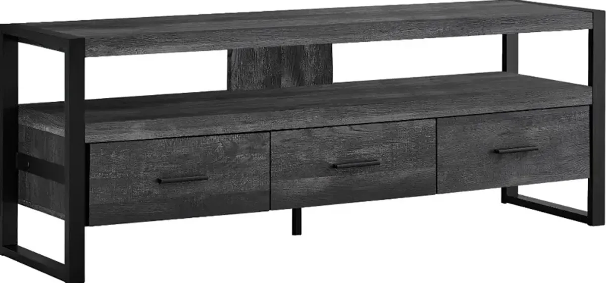 Industrial Black 3 Drawer TV Stand