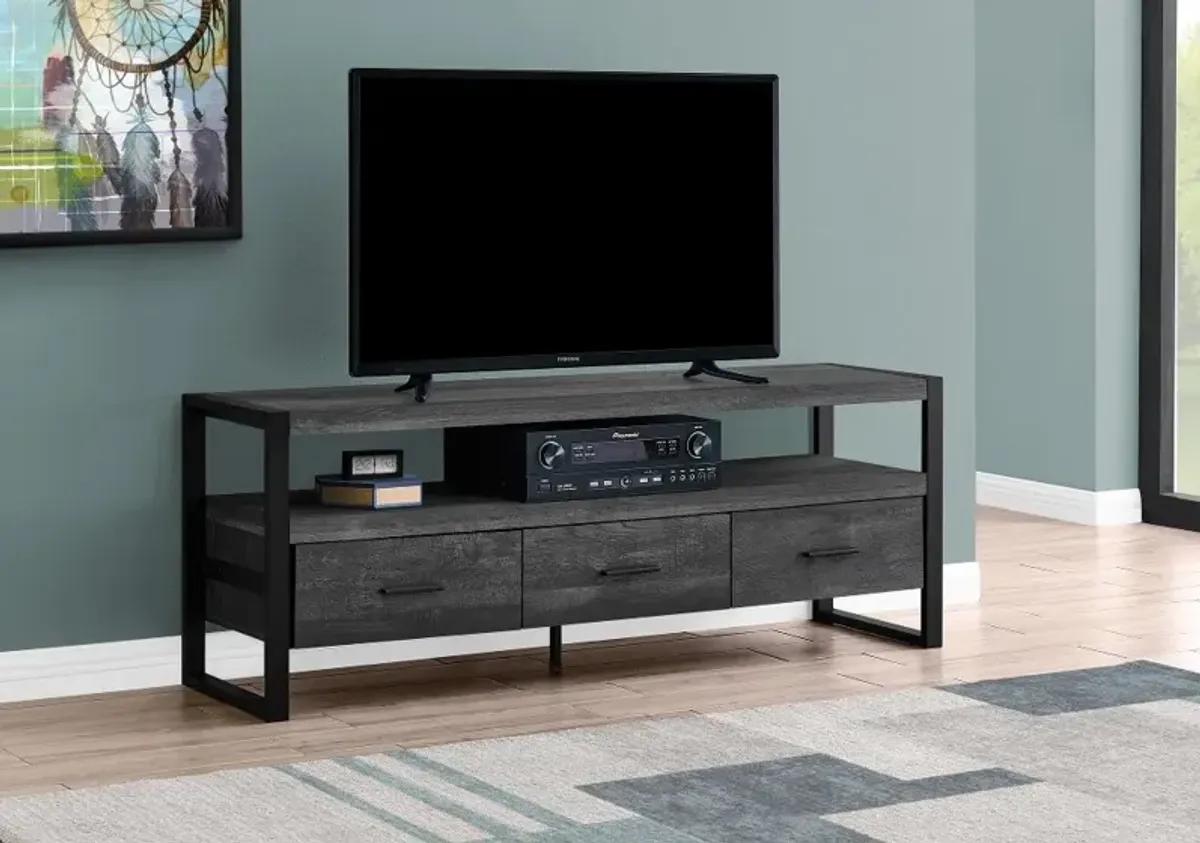 Industrial Black 3 Drawer TV Stand