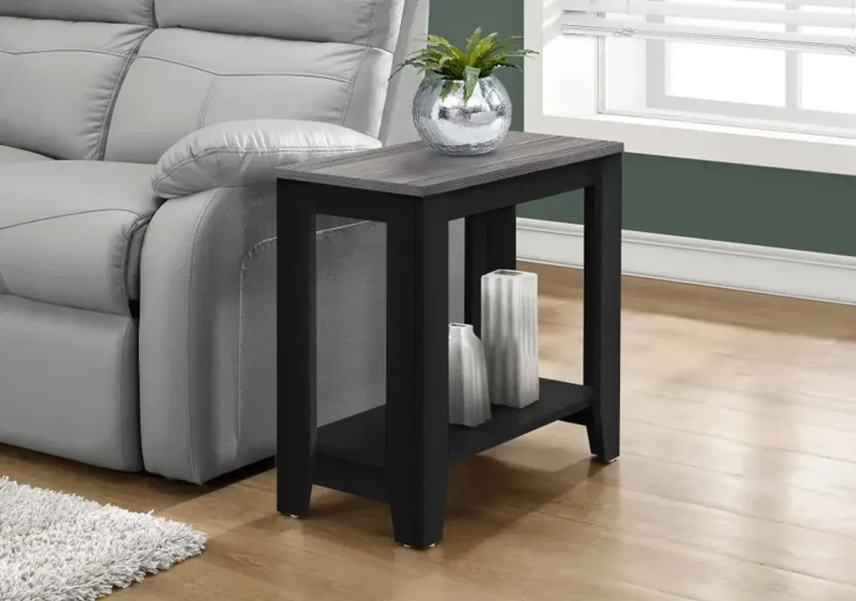 Milford Black Side Table with Gray Top