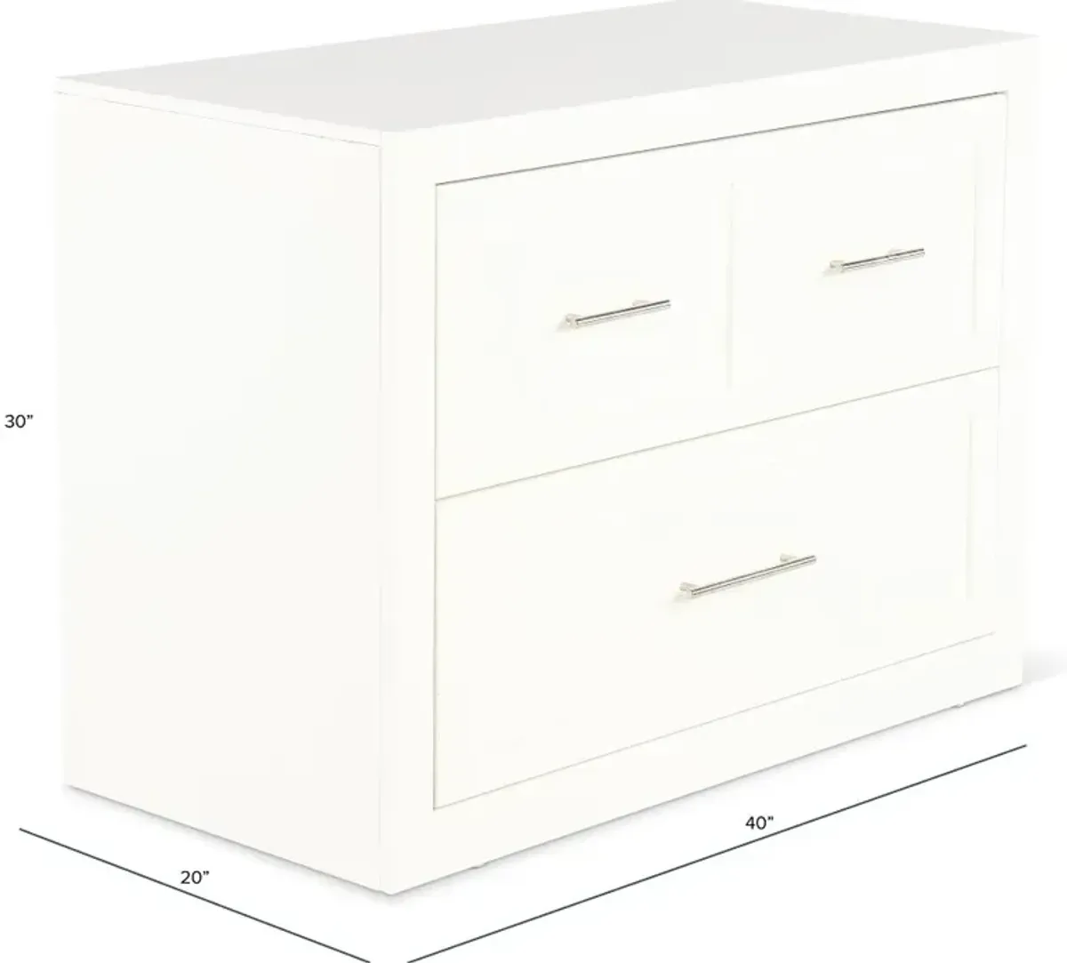 Catrina White 2 Drawer Lateral File Cabinet