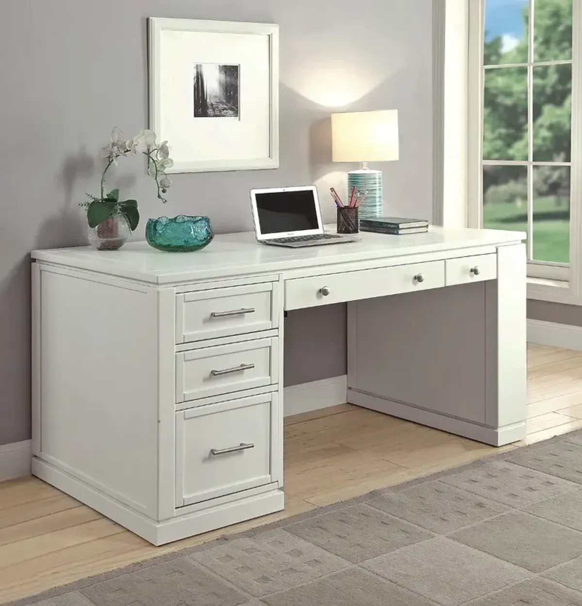 Catrina White 60" Writing Desk