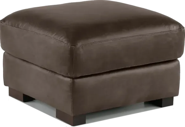 Dakota Brown Leather Ottoman