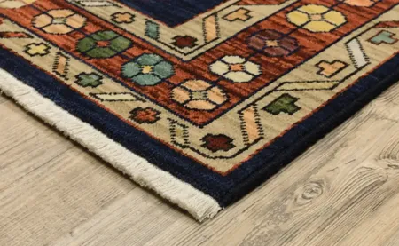 Lilihan 5 x 8 Blue and Red Area Rug