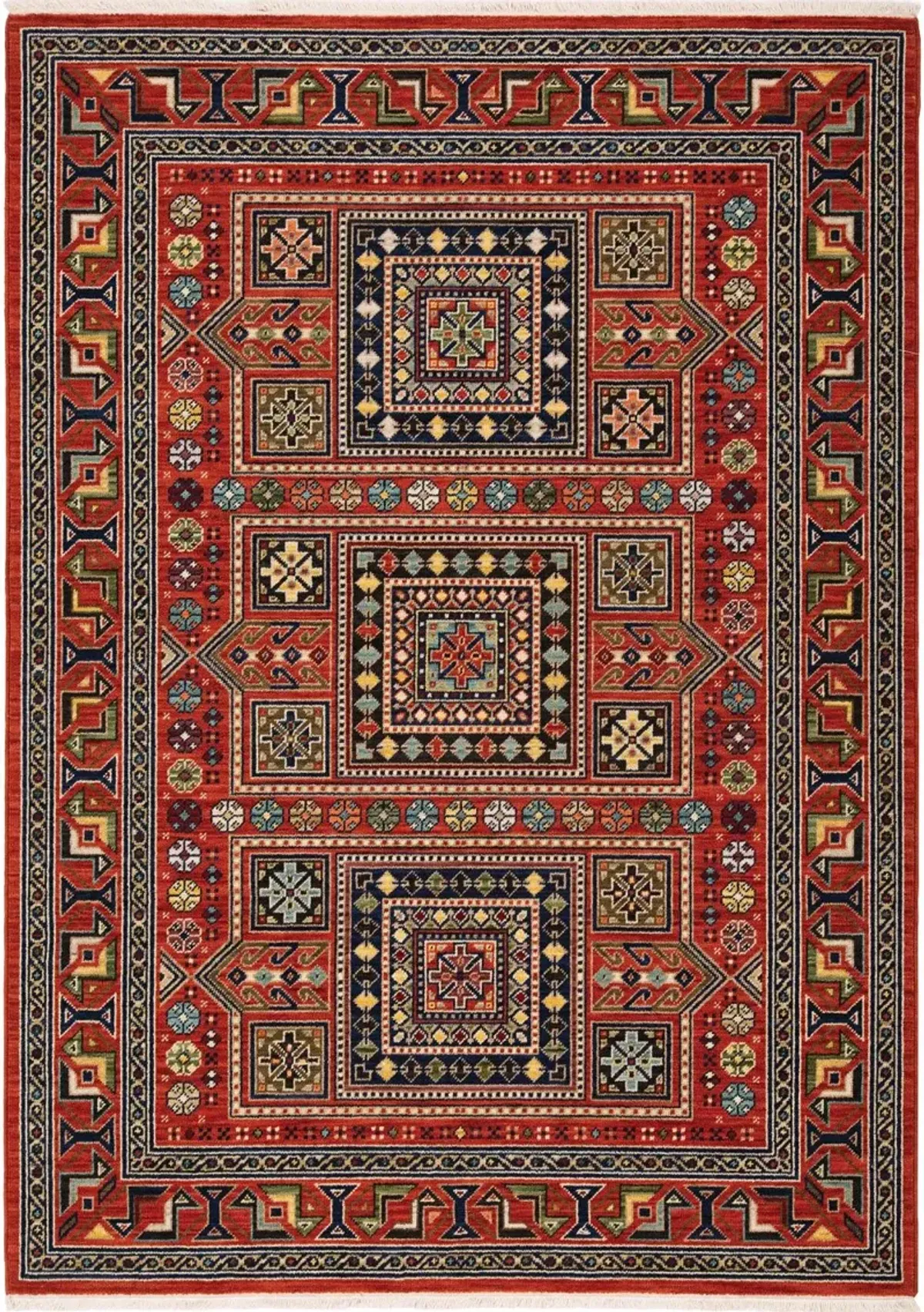 Lilihan 5 x 8 Medium Red and Multi Area Rug