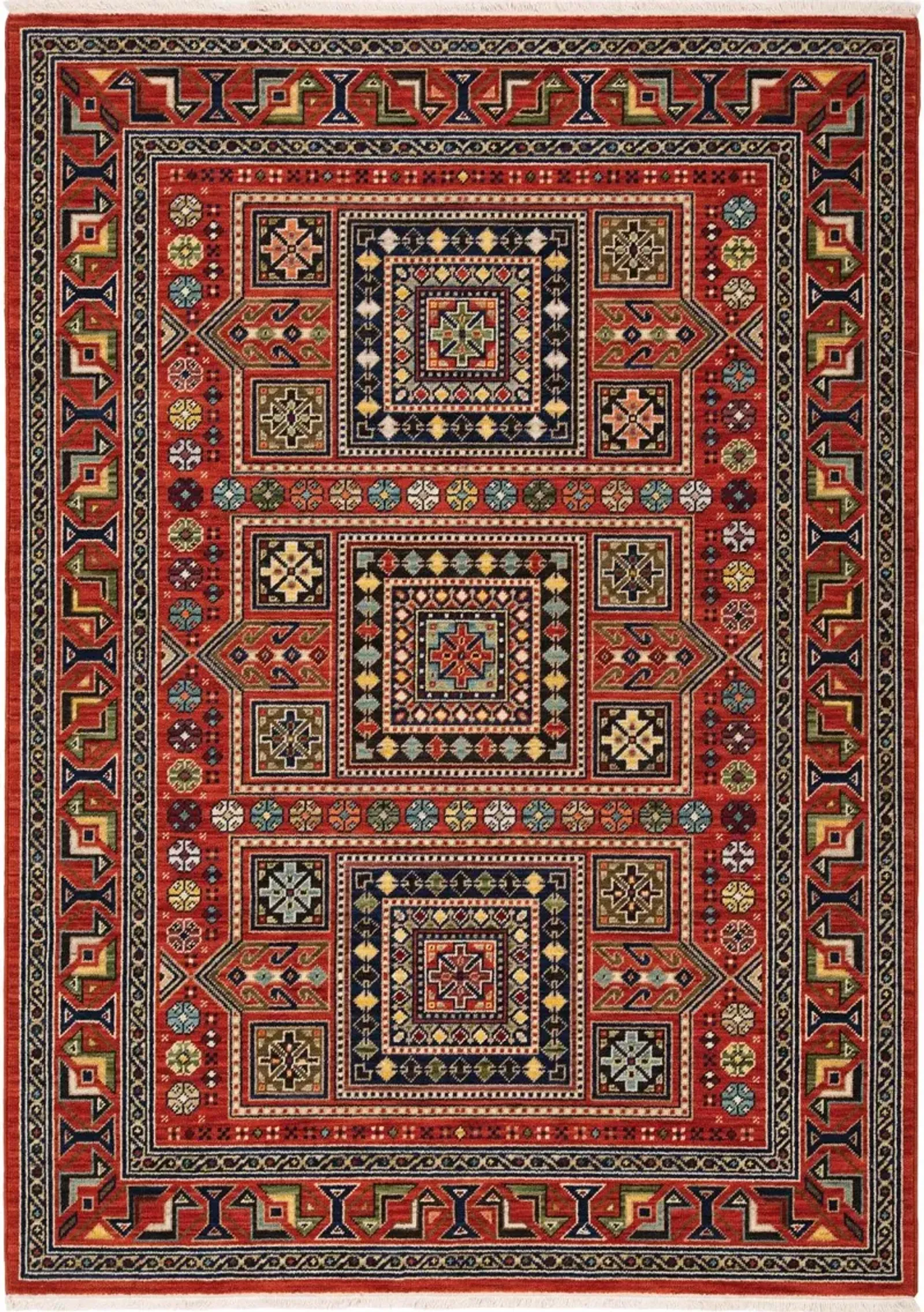 Lilihan 5 x 8 Medium Red and Multi Area Rug