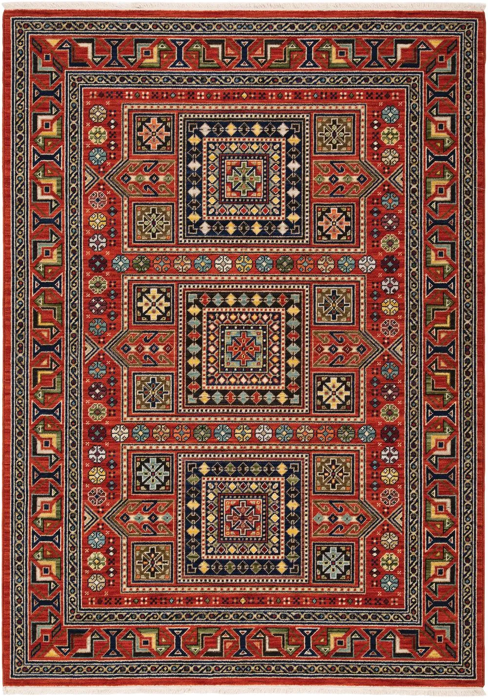 Lilihan 5 x 8 Medium Red and Multi Area Rug