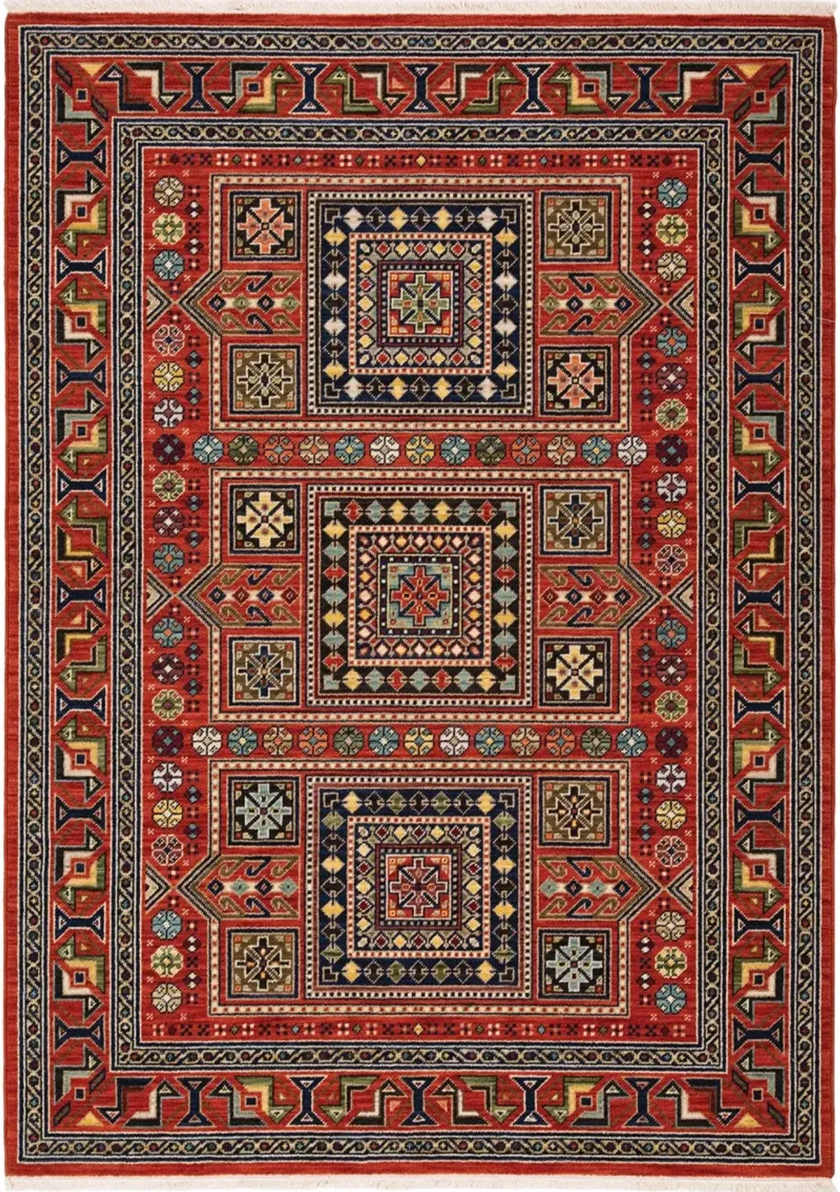 Lilihan 8 x 10 Large Red and Multi Area Rug