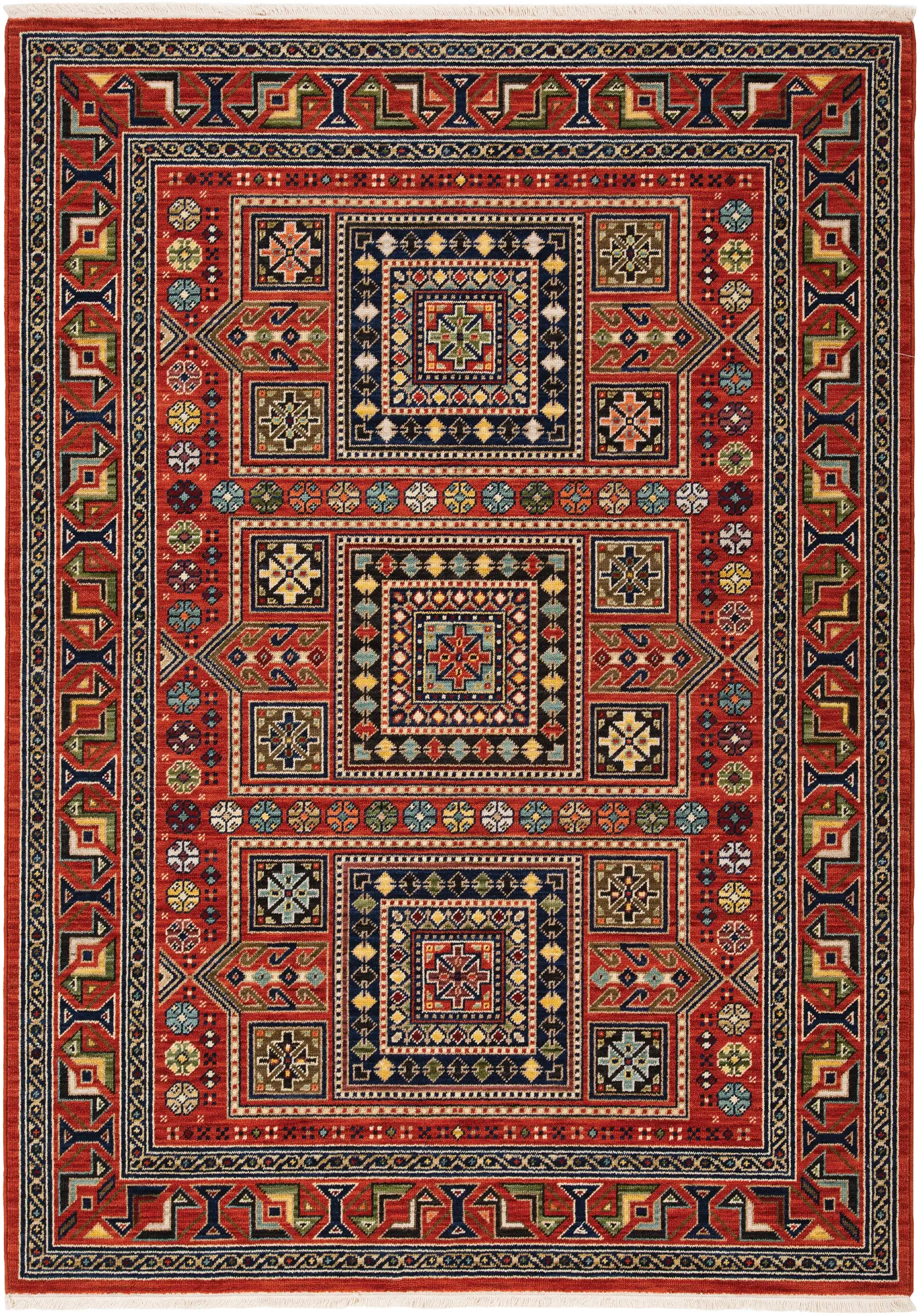 Lilihan 8 x 10 Large Red and Multi Area Rug