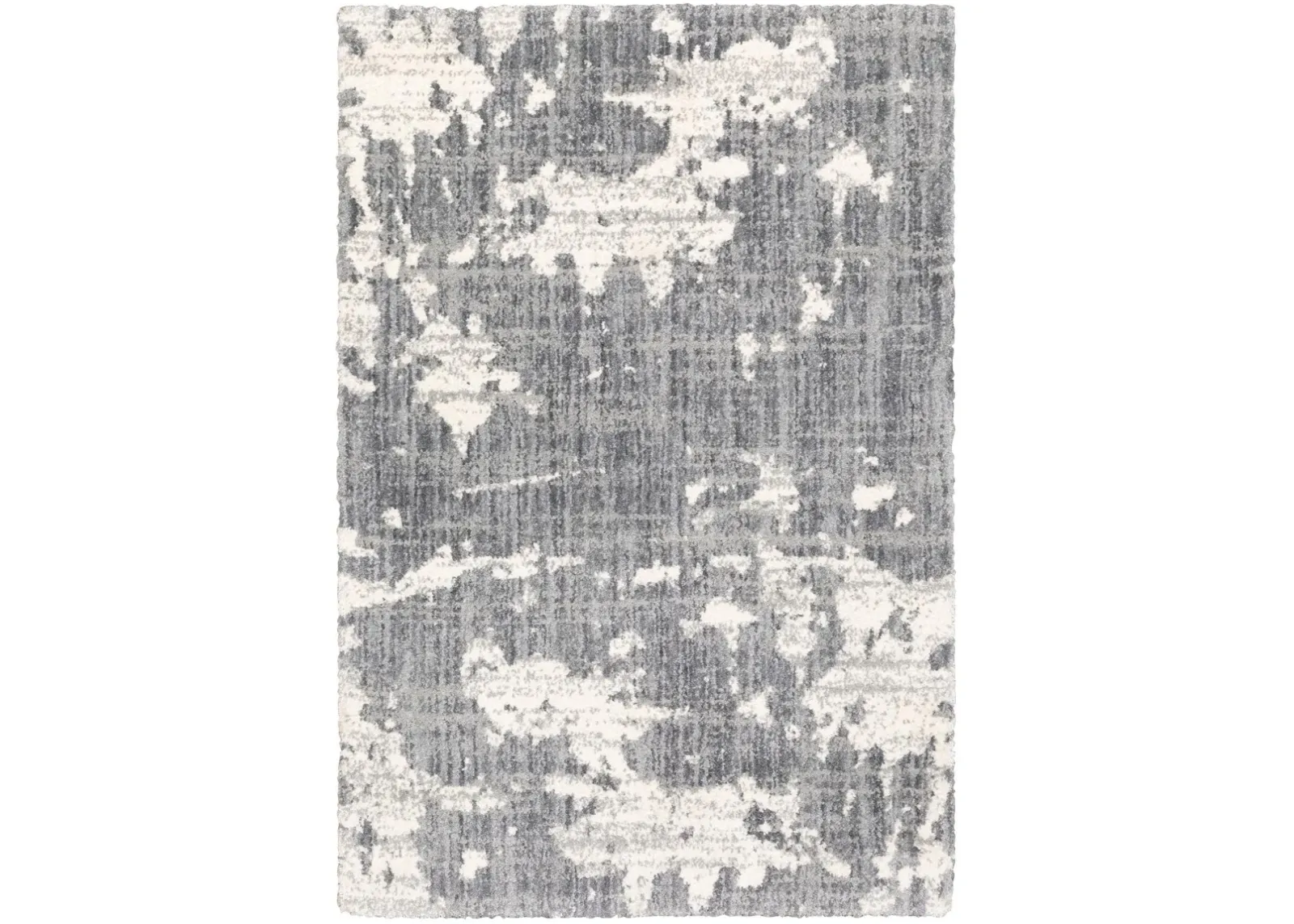 Aspen 8 x 10 Abstract Gray and Ivory Shag Rug