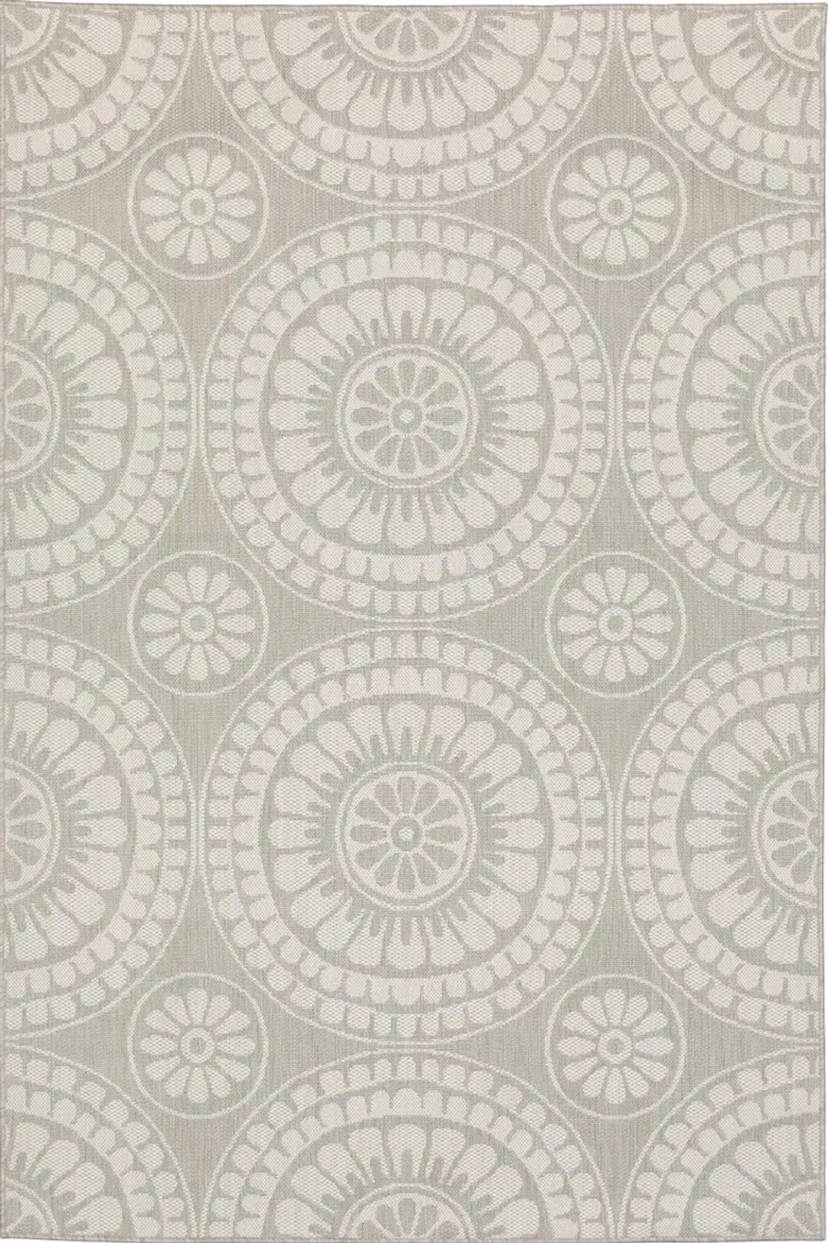 Portofino 8 x 10 Large Gray and Ivory Indoor-Outdoor Rug