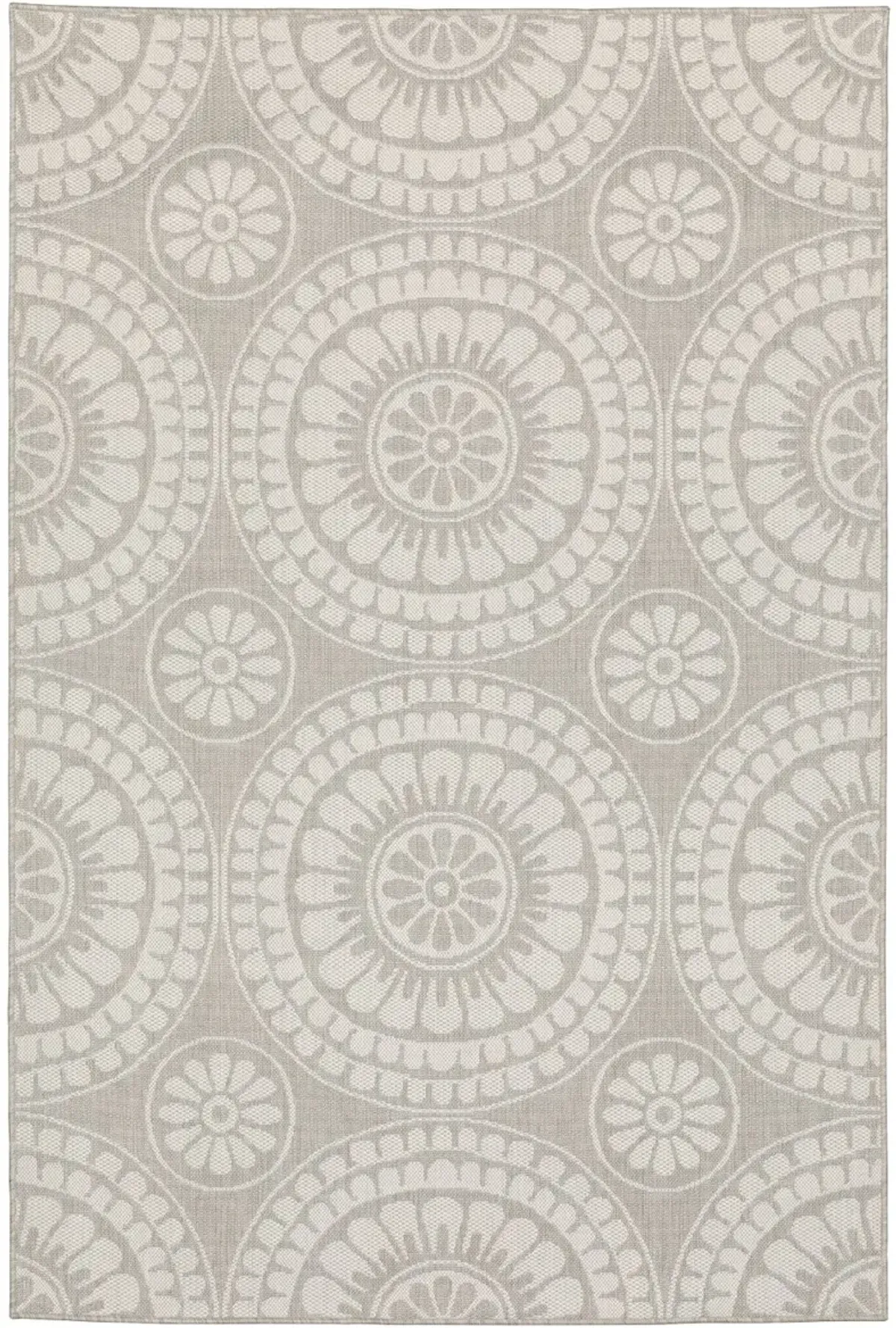 Portofino 8 x 10 Large Gray and Ivory Indoor-Outdoor Rug